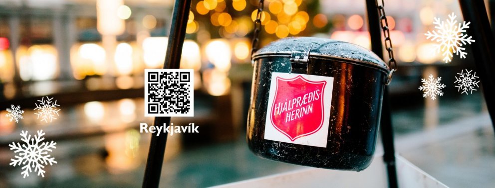 Hægt er að nota QR kóðann á myndinni til að styrkja starfið.