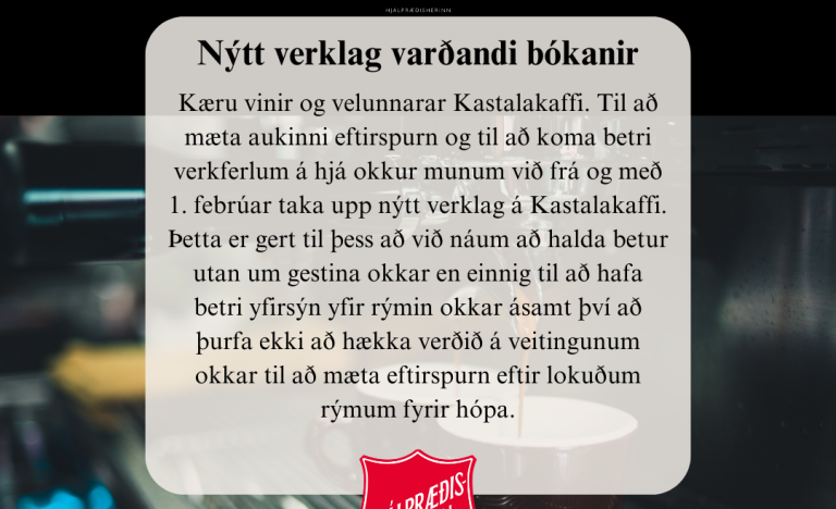 Nýtt verklag á Kastalakaffi